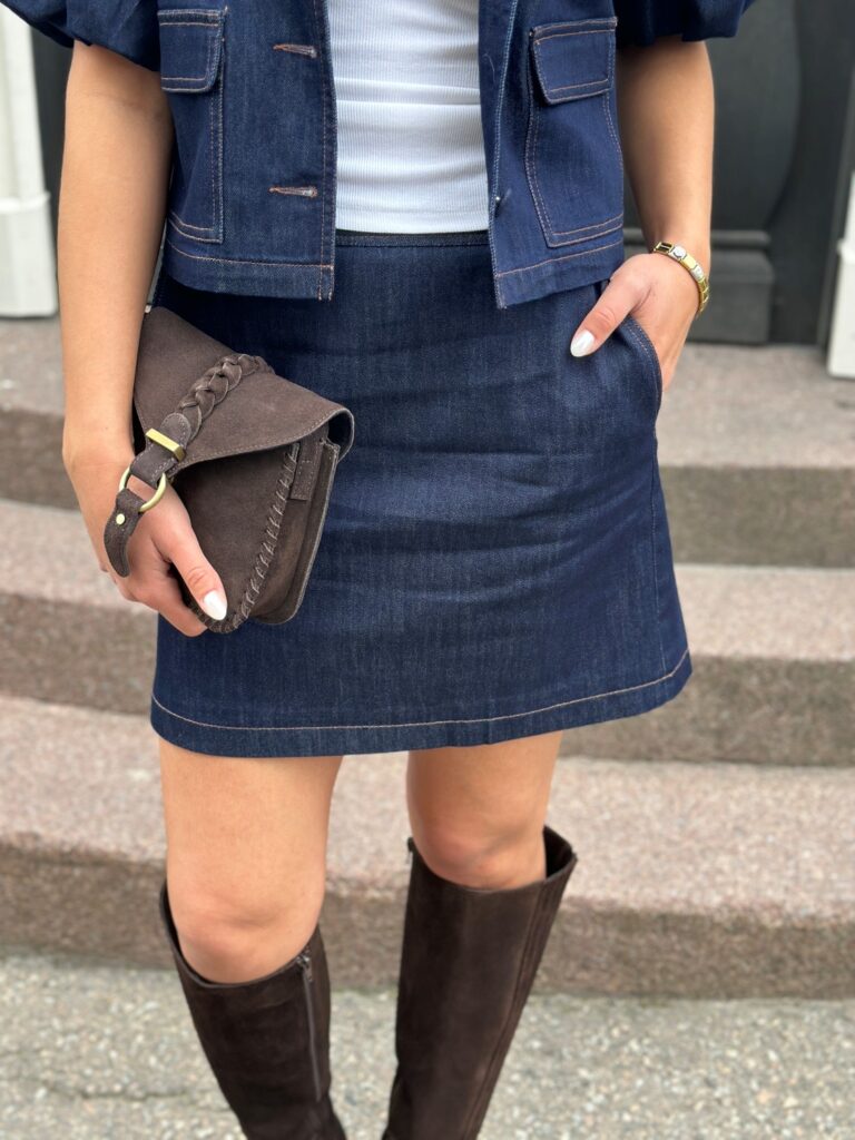 NUALETTA mini skirt 3012 dark blue denim blå