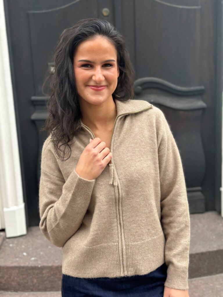NUFUETTE ZIP cardigan 5720 silver mink brun