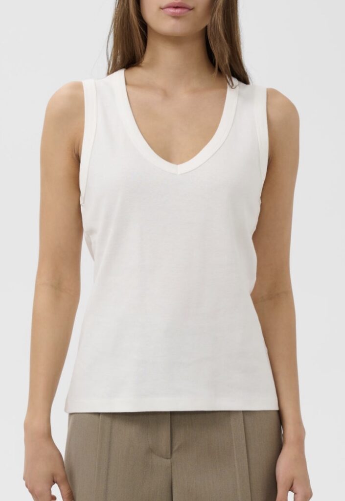 SLCosetta v-neck tank top broken hvit