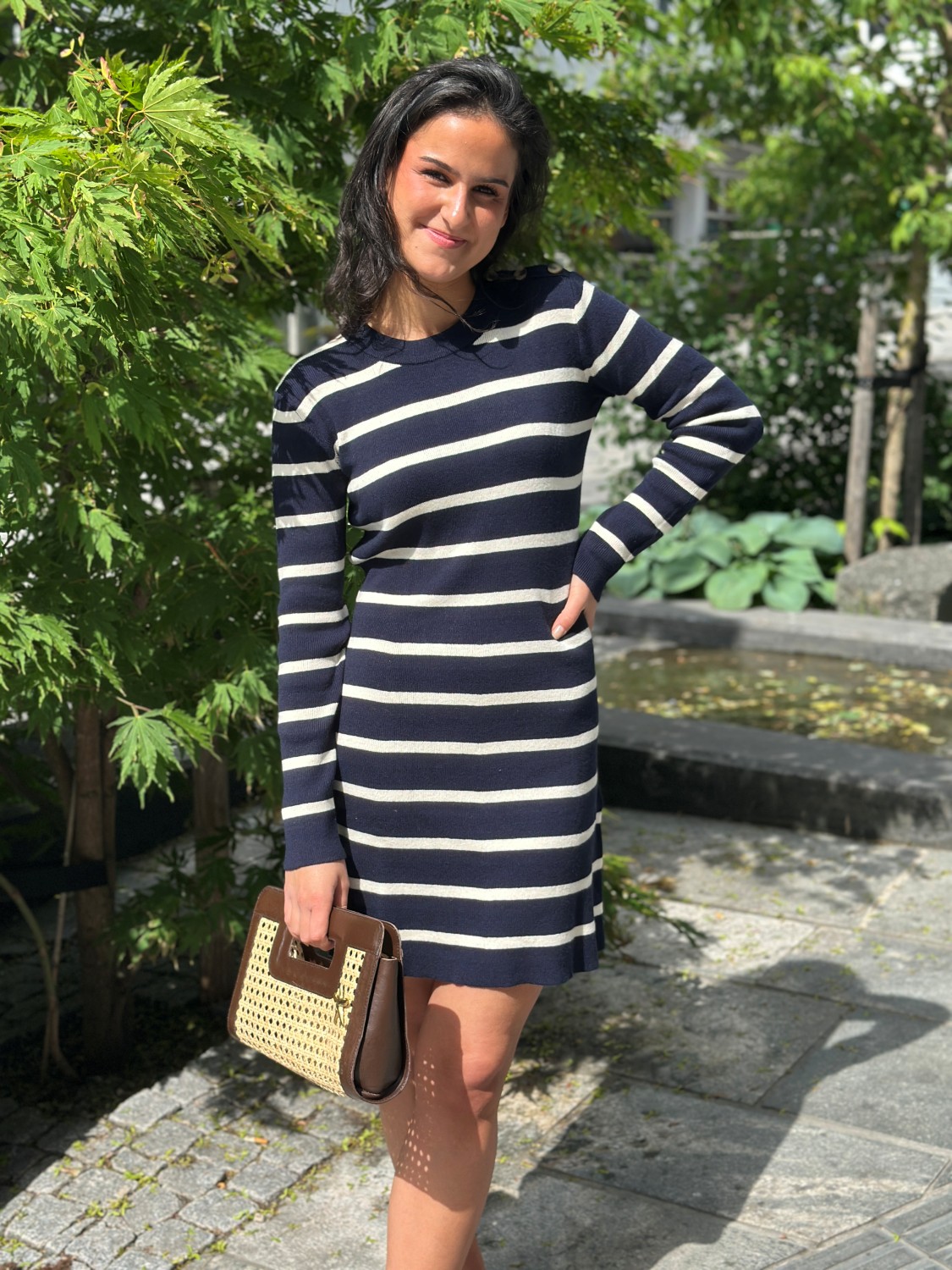 SLSanja short dress navy/turtledove striper blå