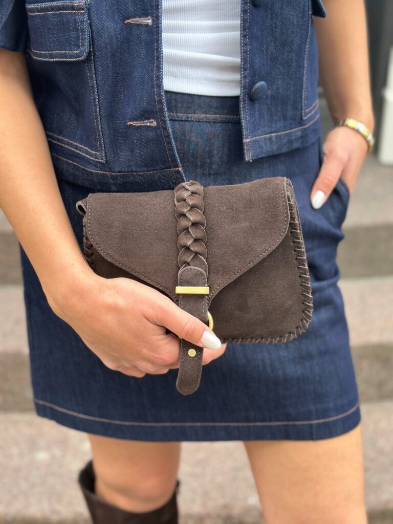 Vielsa crossover suede bag Brun