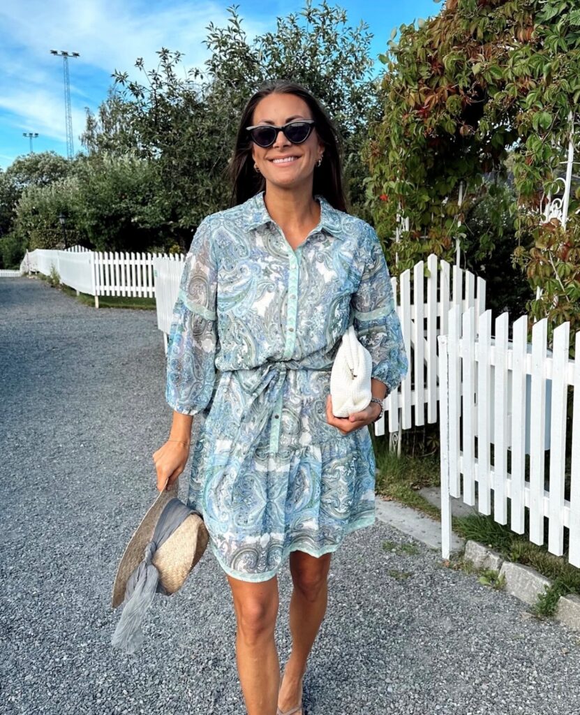 VIPRAYA printed short dress blå