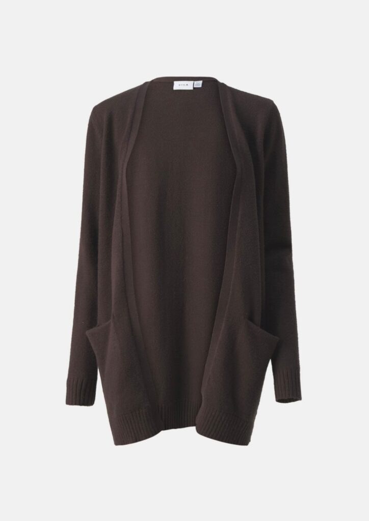 Viril open knit cardigan-noos coffee bean