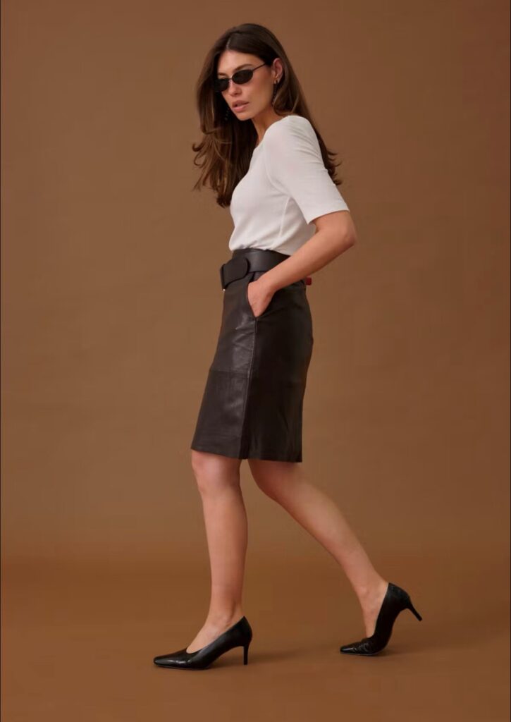 CUberta leather skirt coffee bean