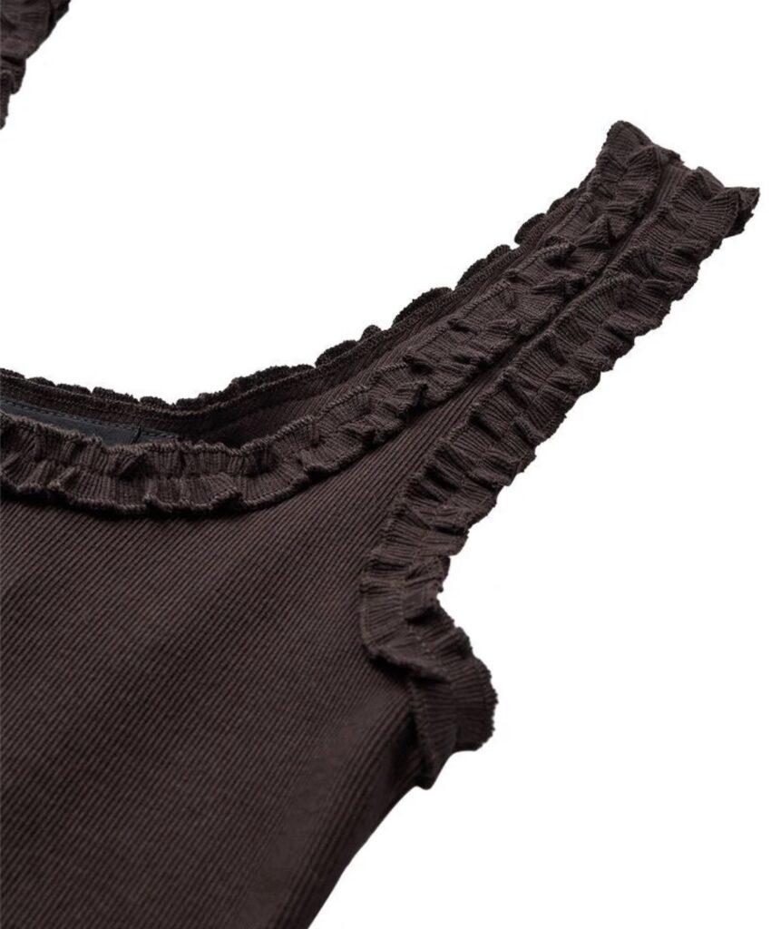 CMSIV-Top ribbestrikket singlet brun