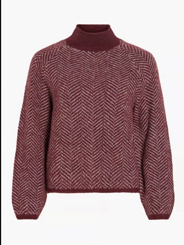 vilory high neck L/S knit top-noos port royale