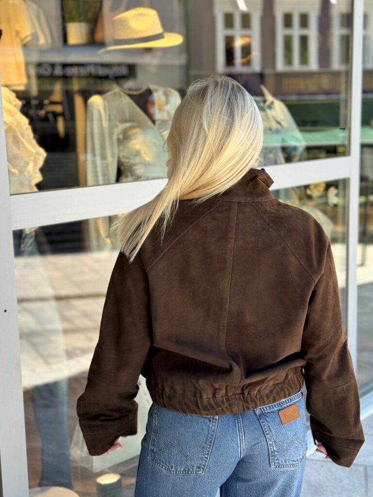 Roususie suede jacket seal brown