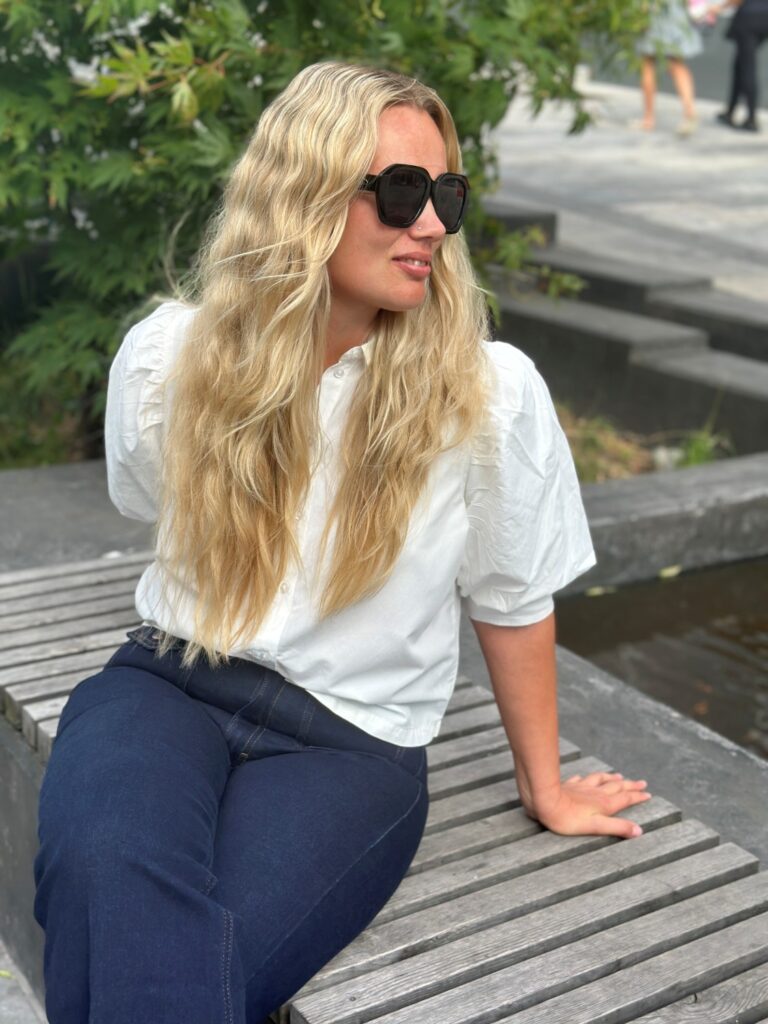 virealu 2/4 collar shirt hvit
