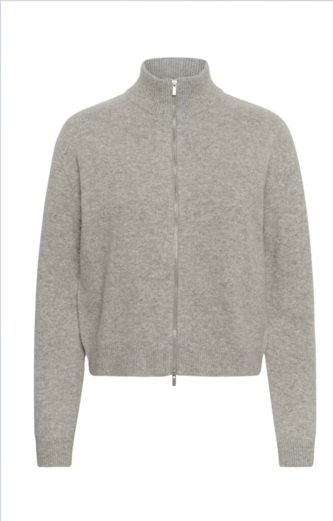 MWTracy knit zipcardigan Grå
