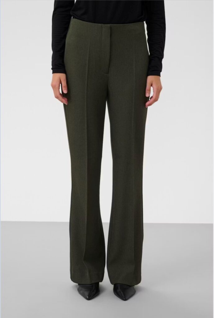 SLLilu Corinne wide long pants grønn