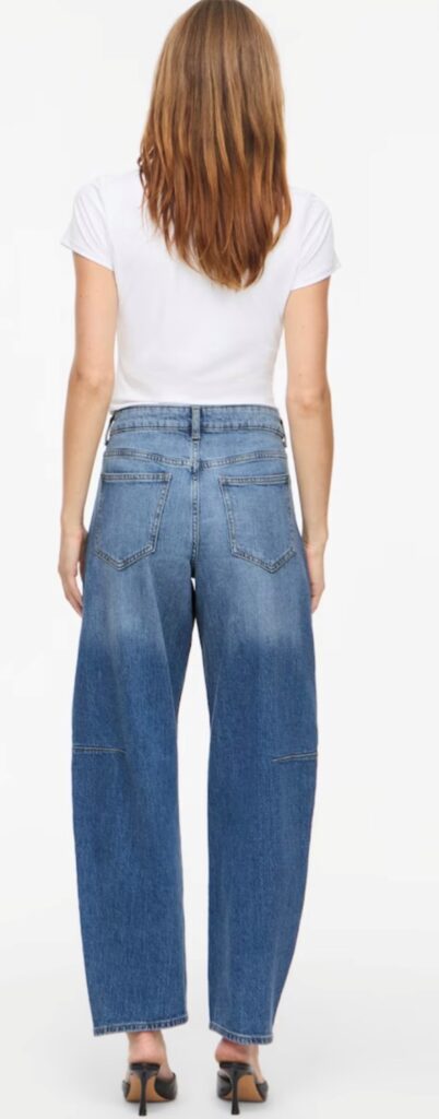 Vibrady barrel denim jeans medium blue