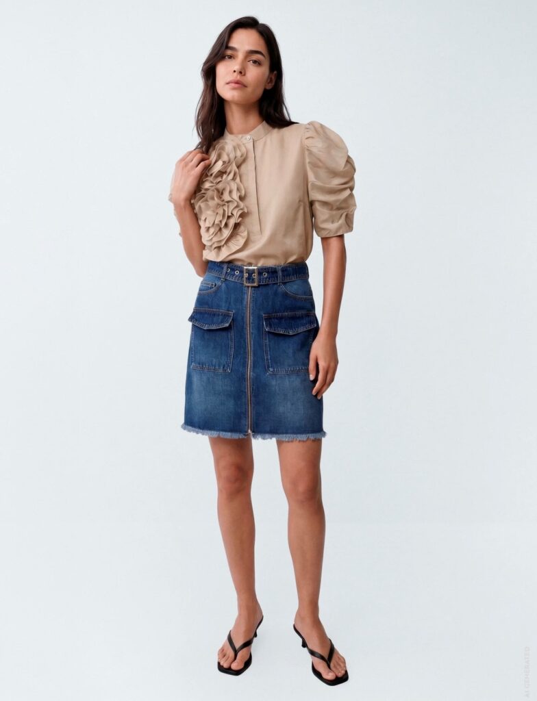 LizGO Skirt dark blue wash denim