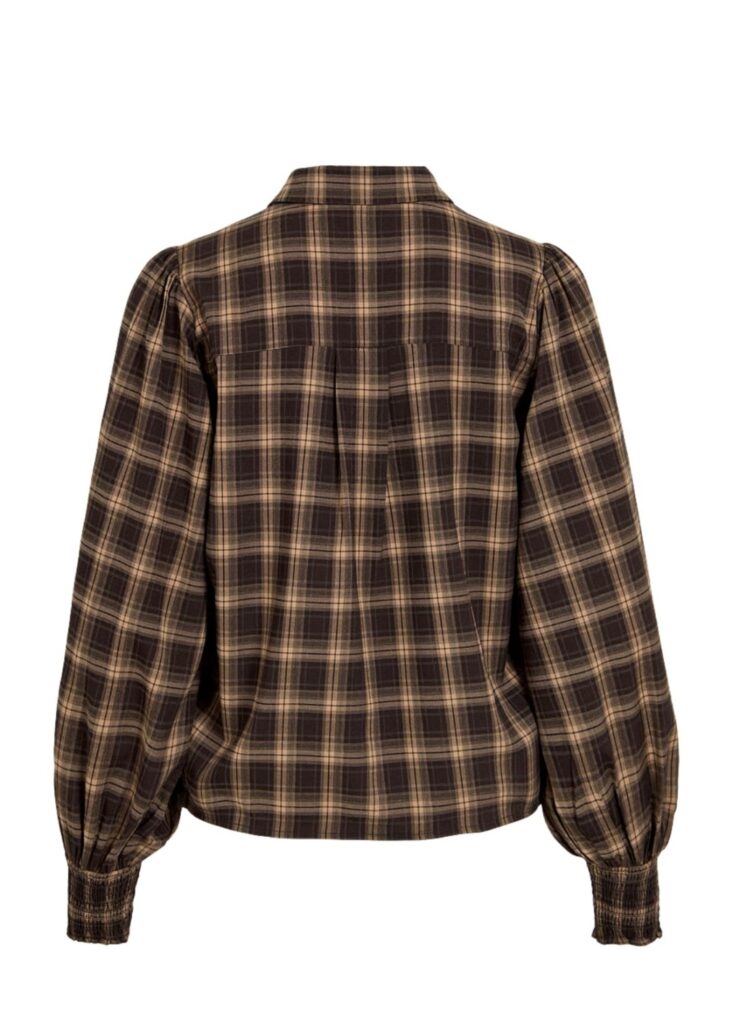 Vilene check l/s shirt nomad/coffee bean