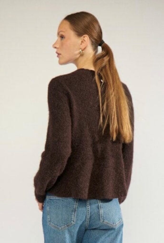 Nusuri peplum pullover black coffee