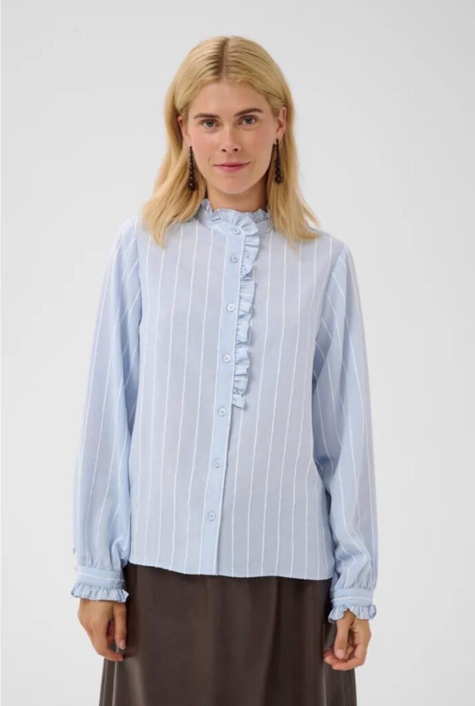 CUarin bluse blå/hvit stripe