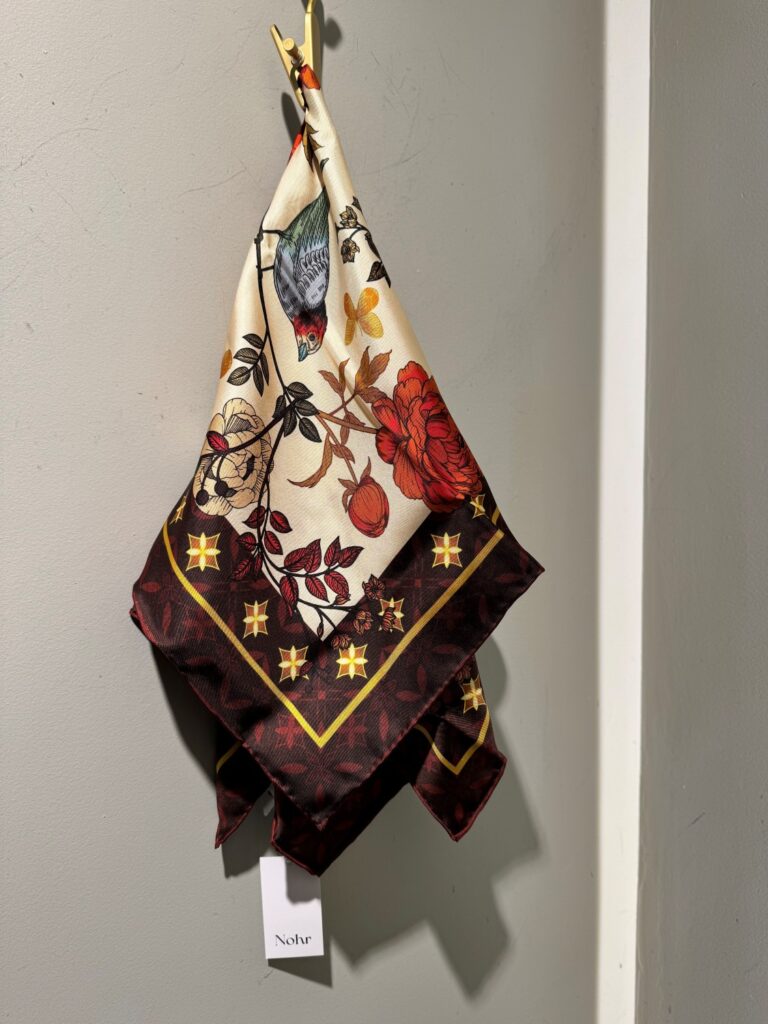 NOHR Ronja silk scarf 65x65 burgundy