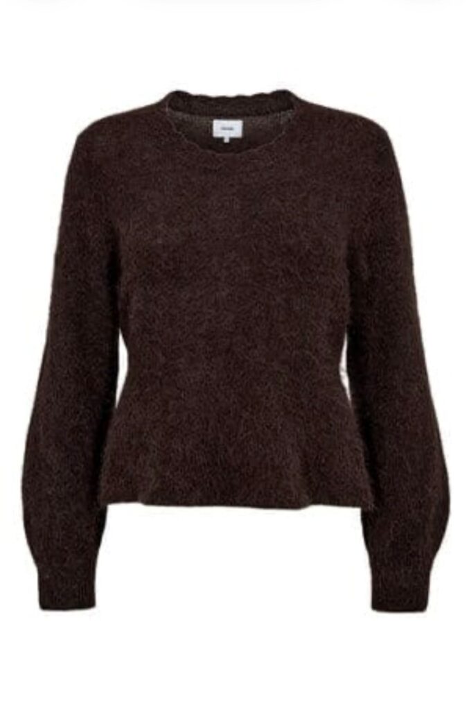 Nusuri peplum pullover black coffee