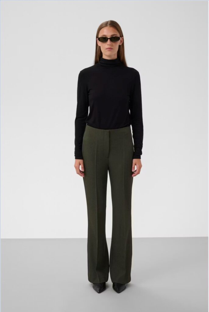 SLLilu Corinne wide long pants grønn