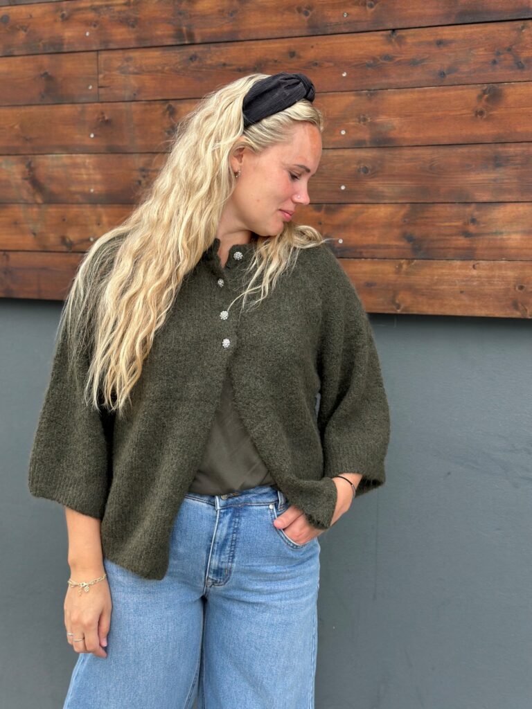 Vibows 3/4 knit cardigan forest night