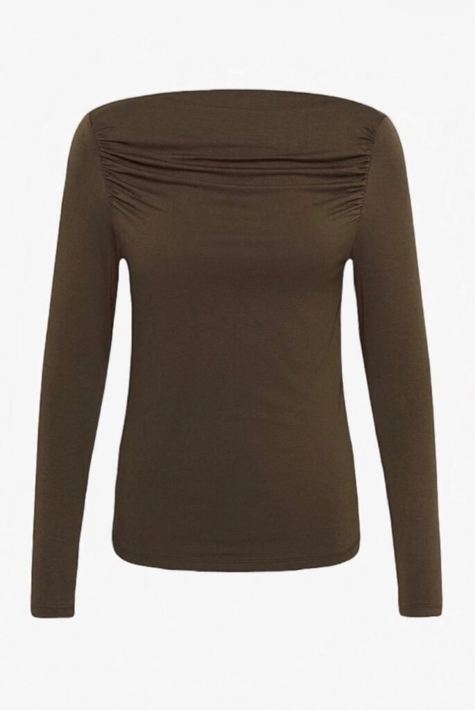 Viggasz boatneck blouse chocolate brown