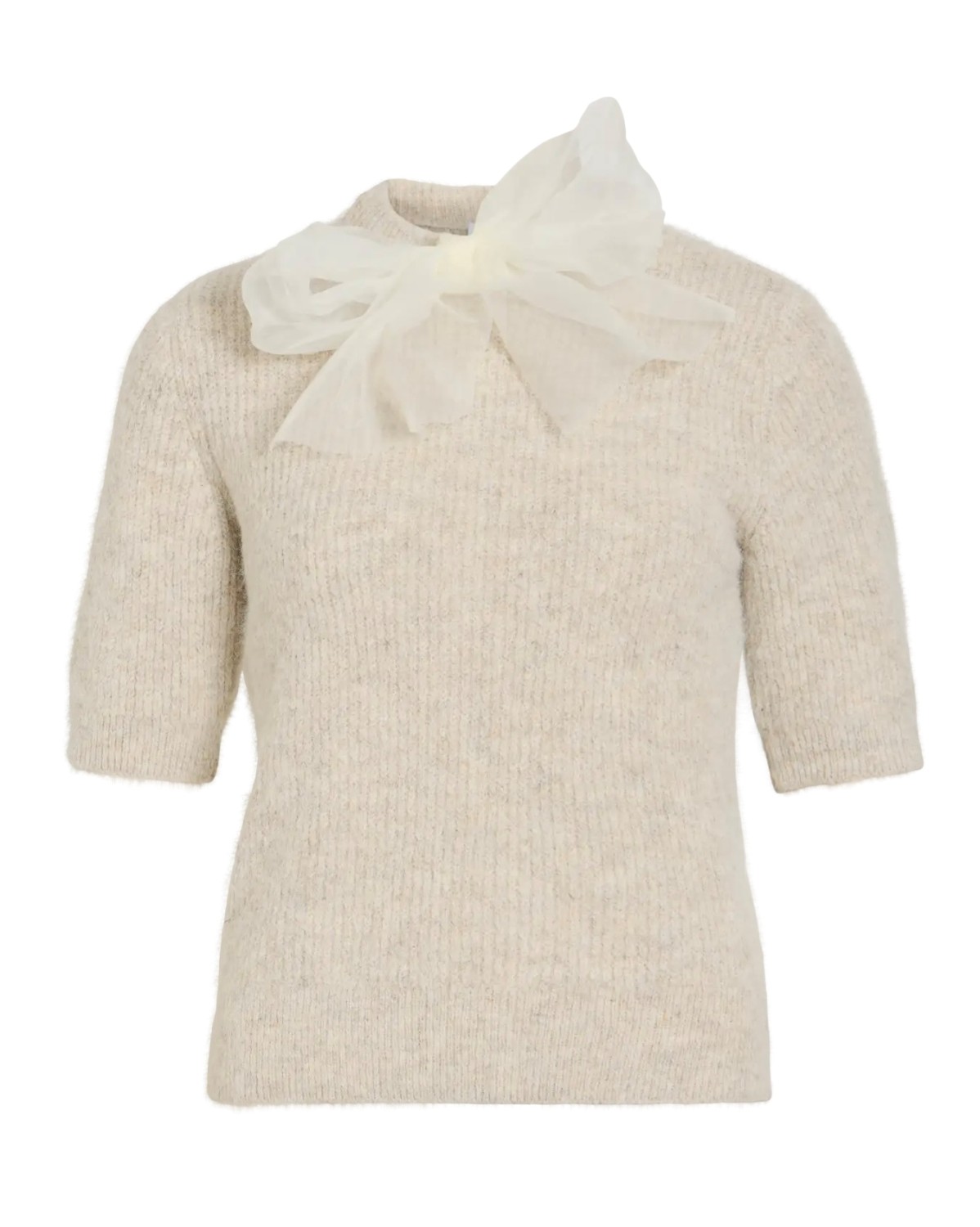 Viitza o-neck 2/4 Bow knit top krem