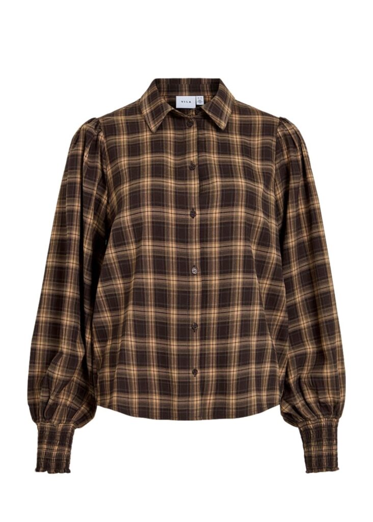 Vilene check l/s shirt nomad/coffee bean