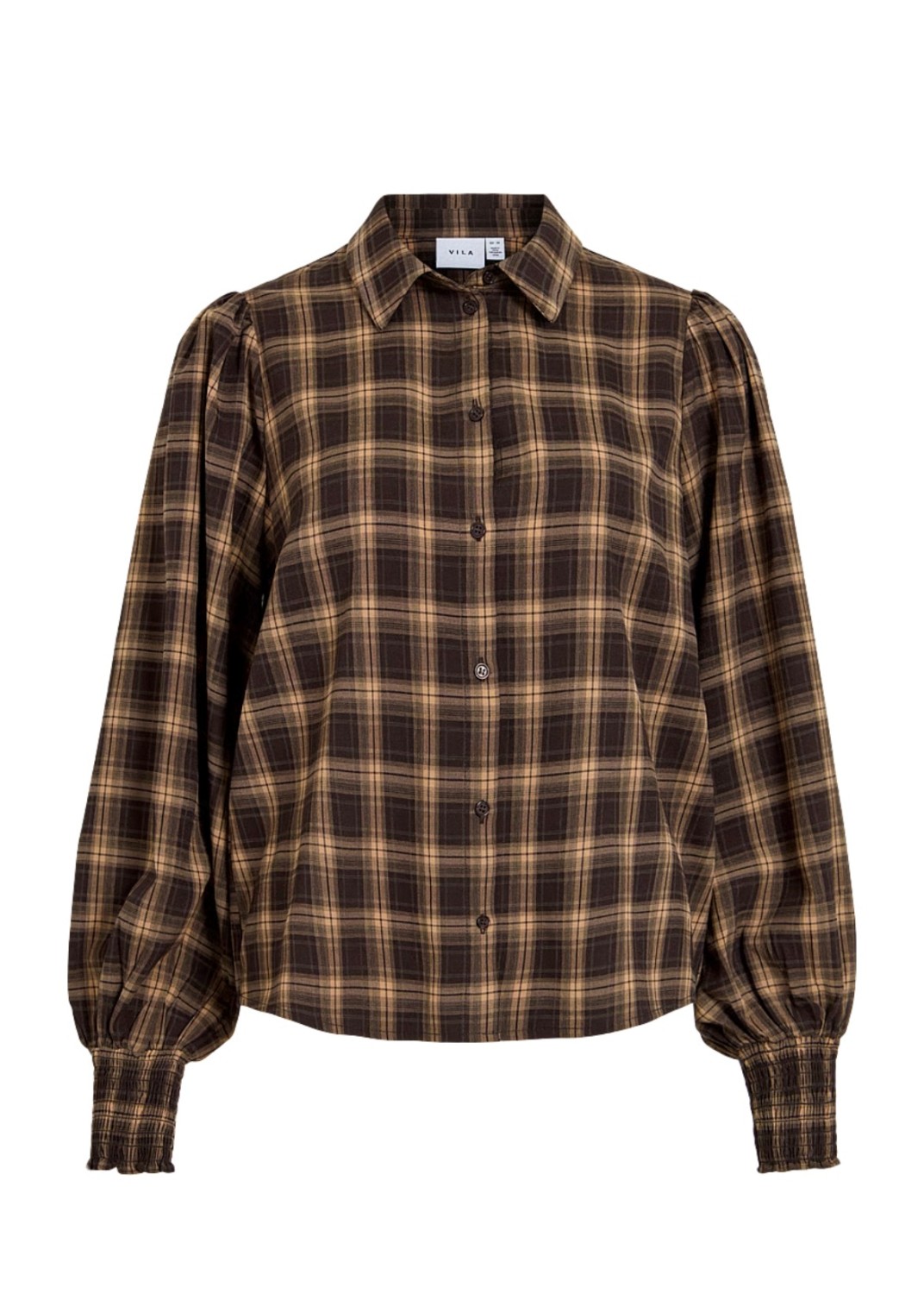 Vilene check l/s shirt nomad/coffee bean