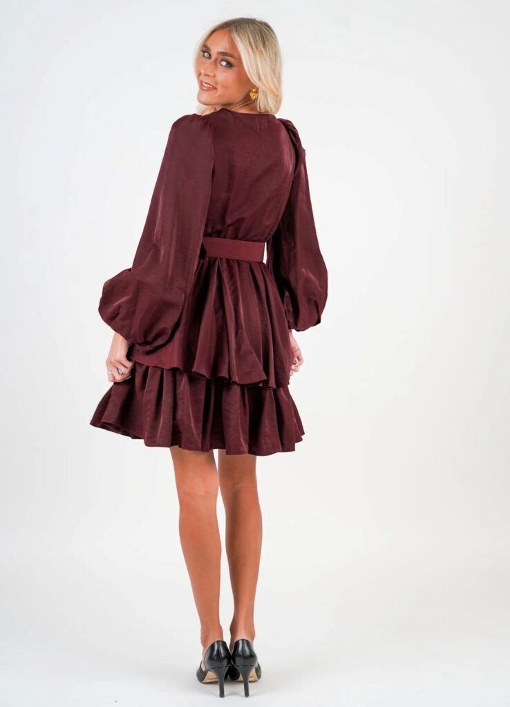 Golightly Abina satin kjole Bordeaux