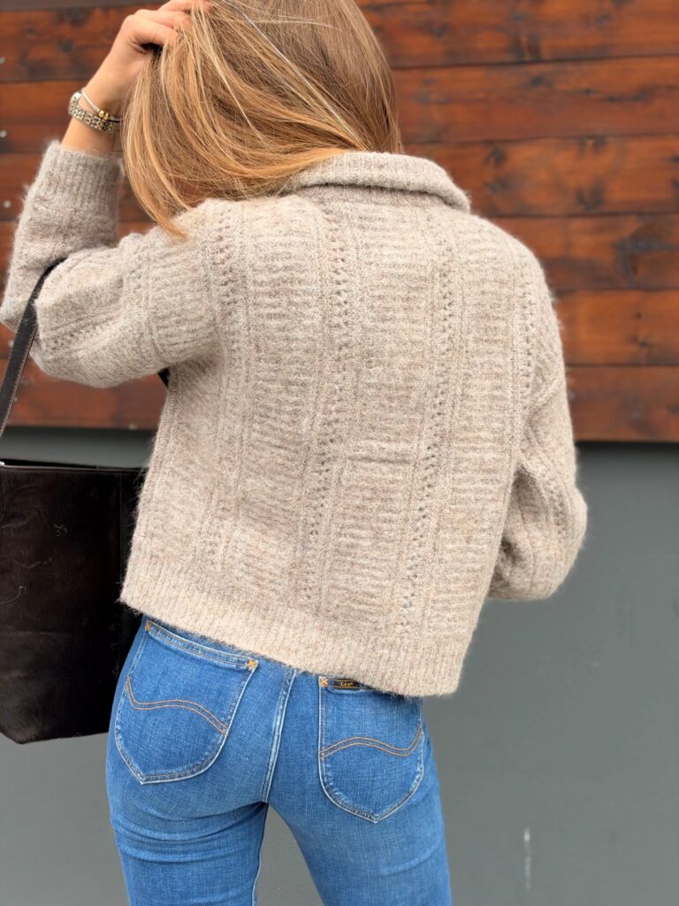 Vigleeba half zip knit Natural melange