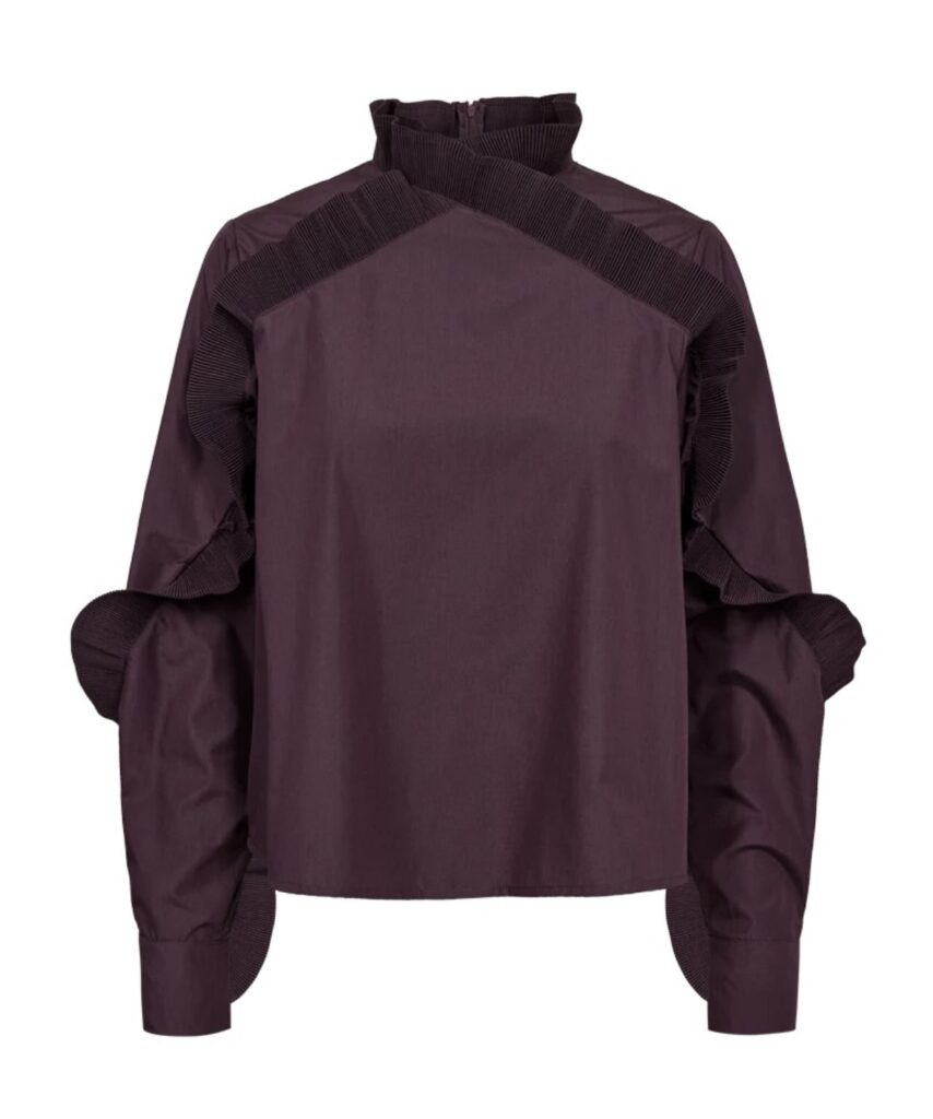 CMPleat blouse plum