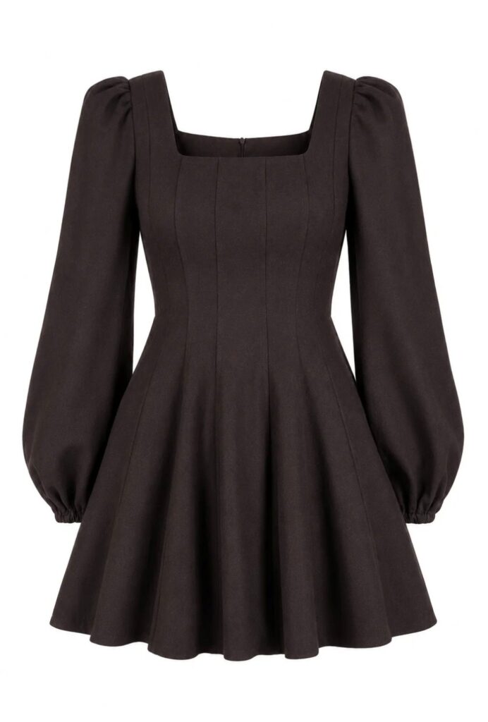 Golightly Sophie wool kjole brown
