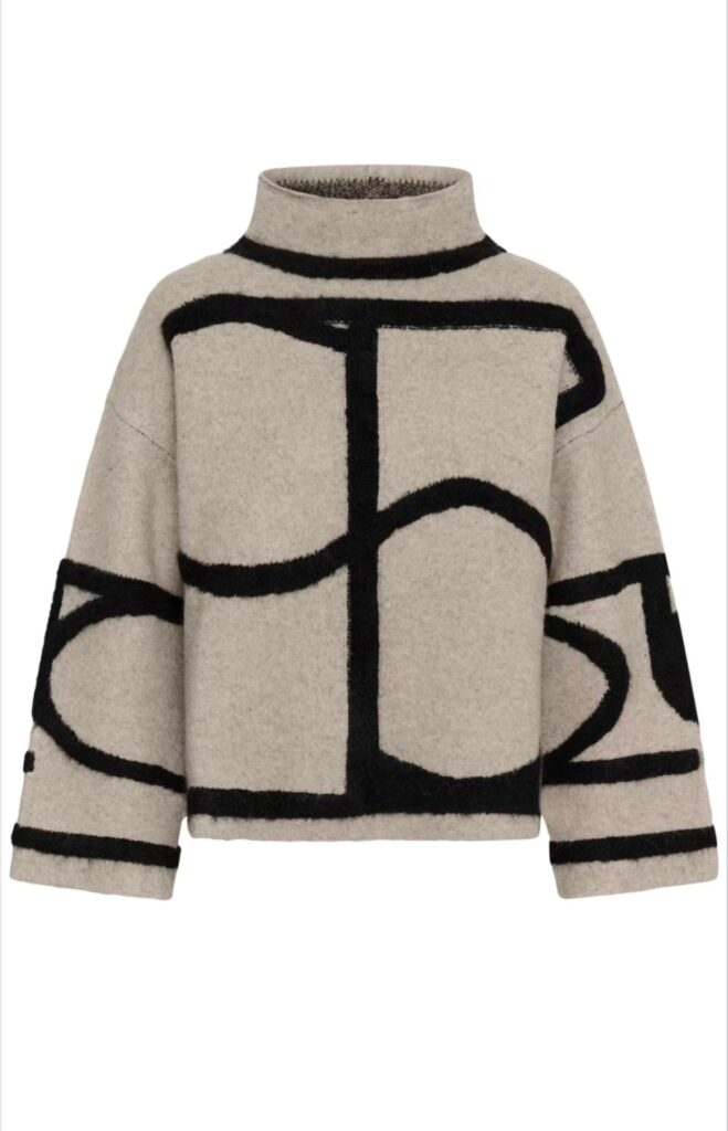 SLSorea Mono pullover beige w black monogram