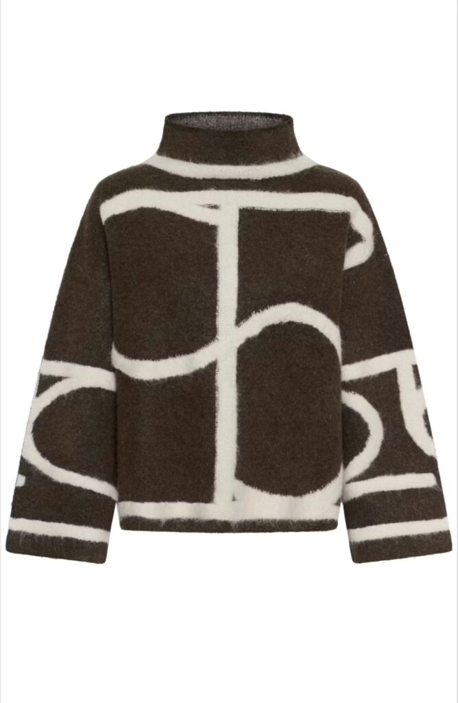 SLSorea Mono puyllover chocolate brown w white monogram