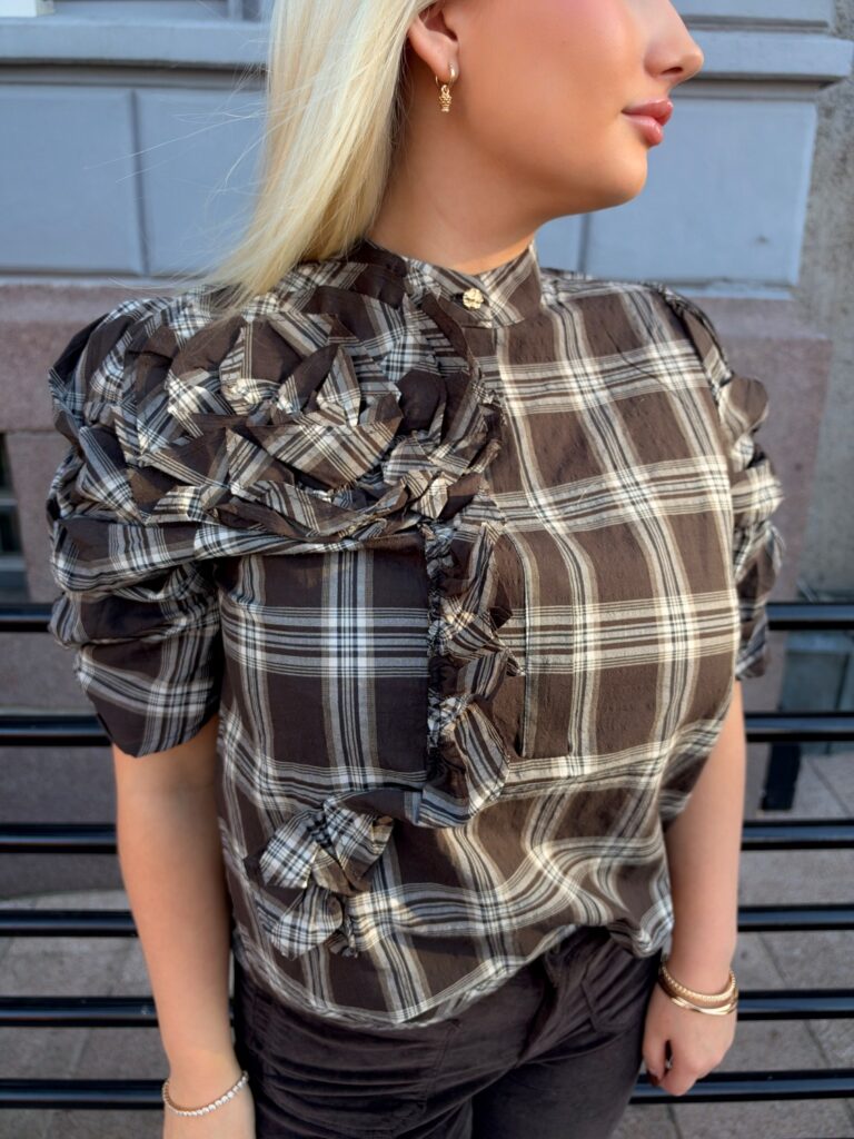 ZabinoGO bluse brown checks