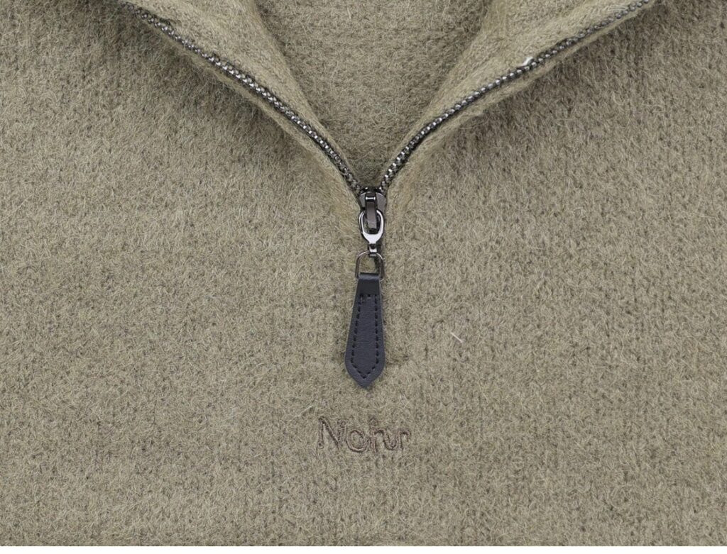 Gabriella wool mohair zip neck grønn
