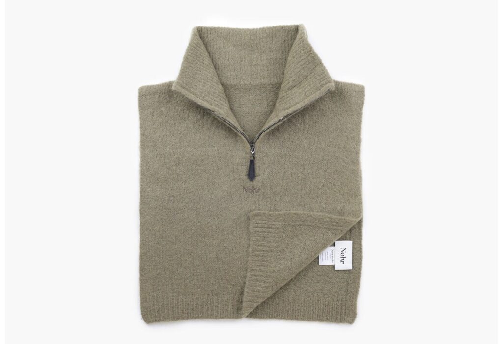 Gabriella wool mohair zip neck grønn