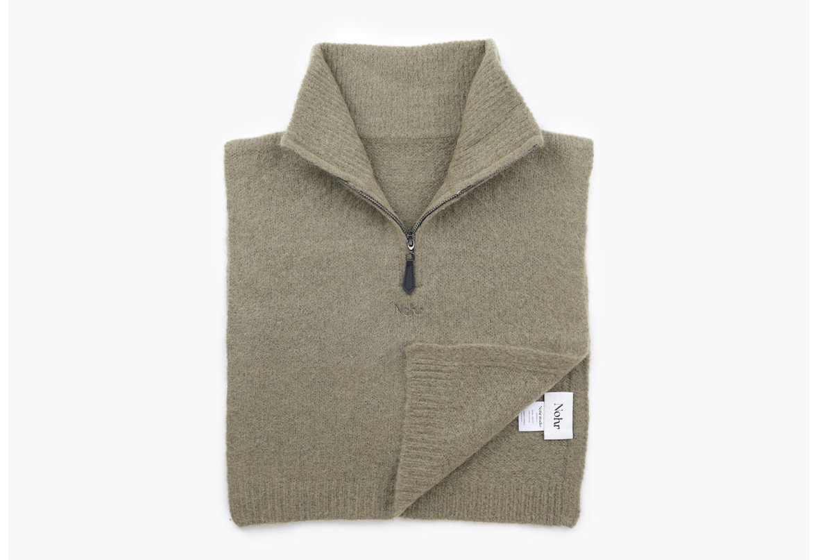 Gabriella wool mohair zip neck grønn