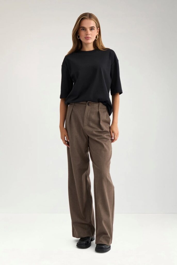 NULIPPA straight pants chocolate plum