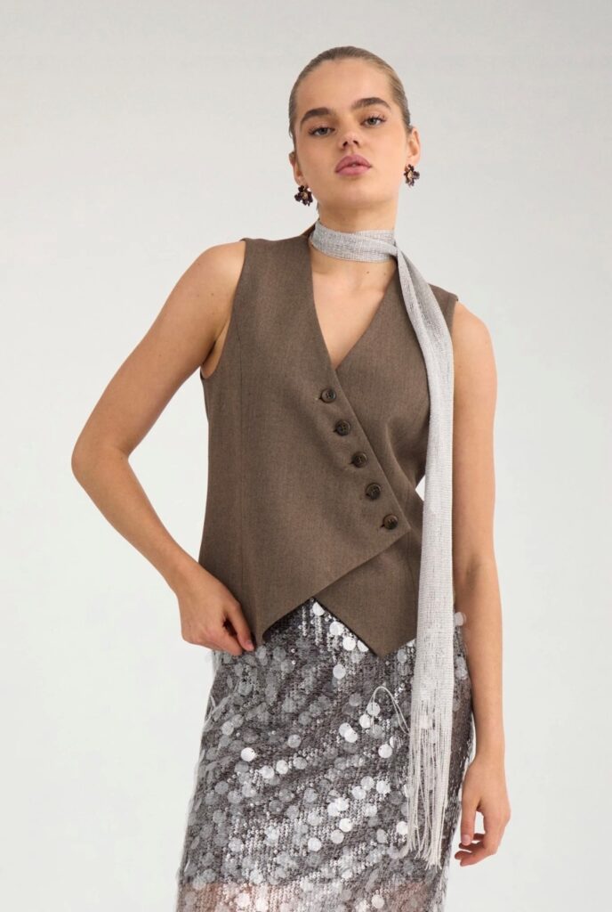 NULIPPA waistcoat chocolate plum
