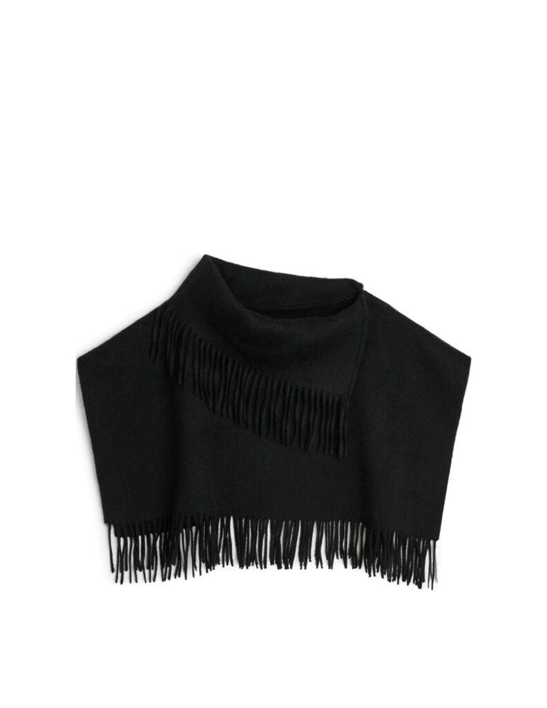 Oda wool fringe poncho sort