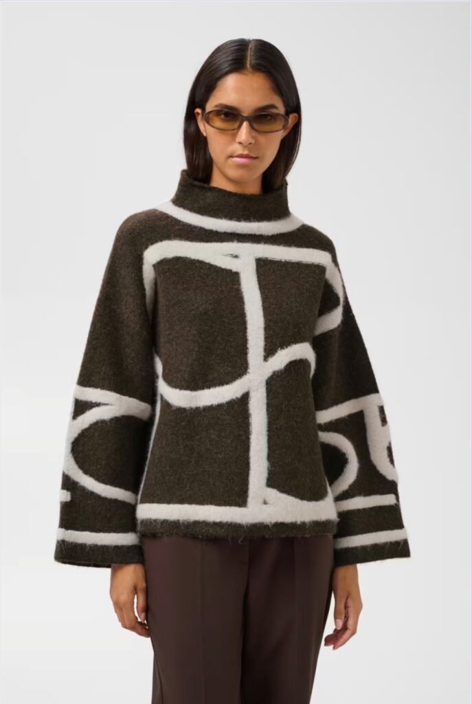 SLSorea Mono puyllover chocolate brown w white monogram