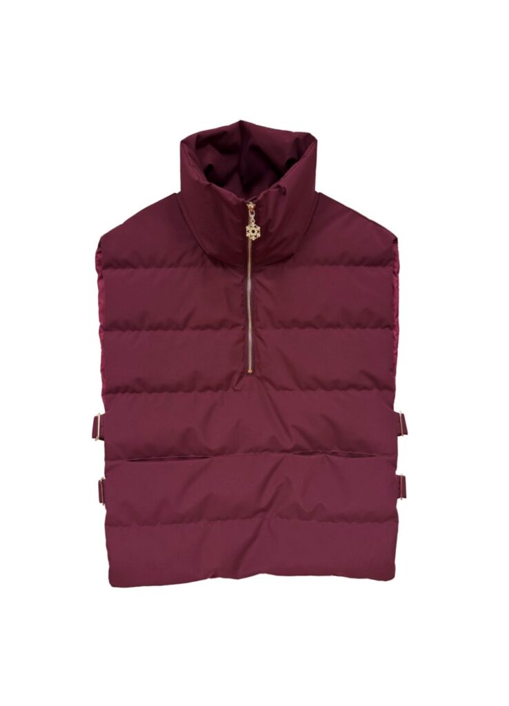 THOQ vest lang bourdeaux